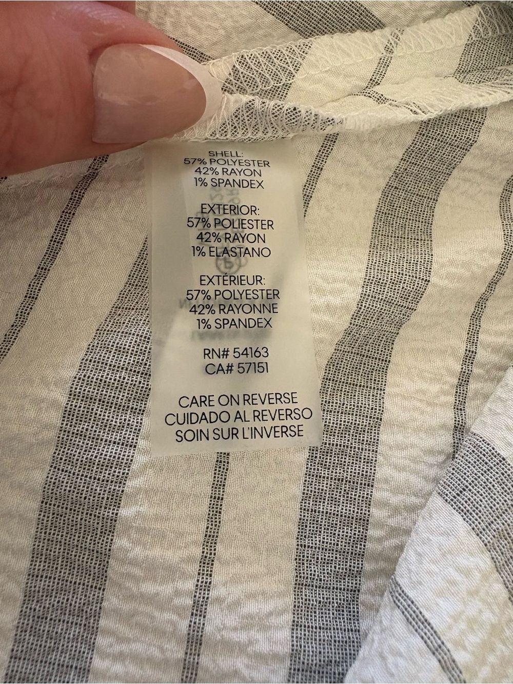 NWT Calvin Klein Gray White Striped Wrap Dress | Size 10 - Picture 7 of 12